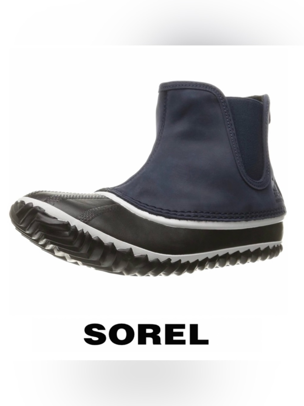 Sorel Out N About Chelsea Collegiate Navy Boots with White Trim Waterproof